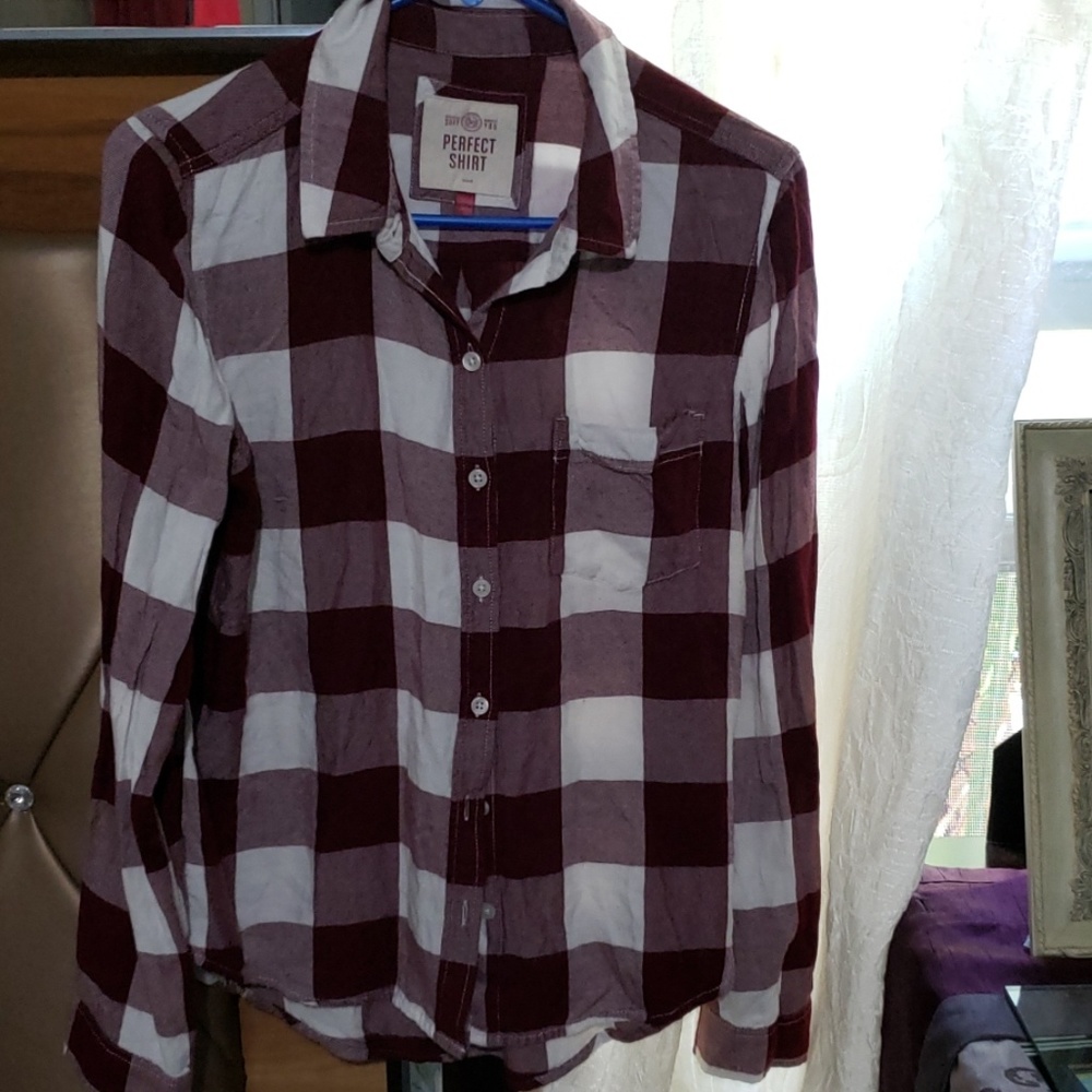 ladies perfect shirt tops red and white size larg - Picture 4 of 8